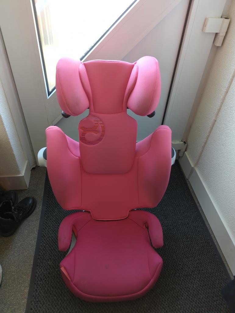 Roze Cybex M-Fix kinderstoel, Gebruikt, 15 t/m 36 kg, Verstelbare rugleuning, Isofix