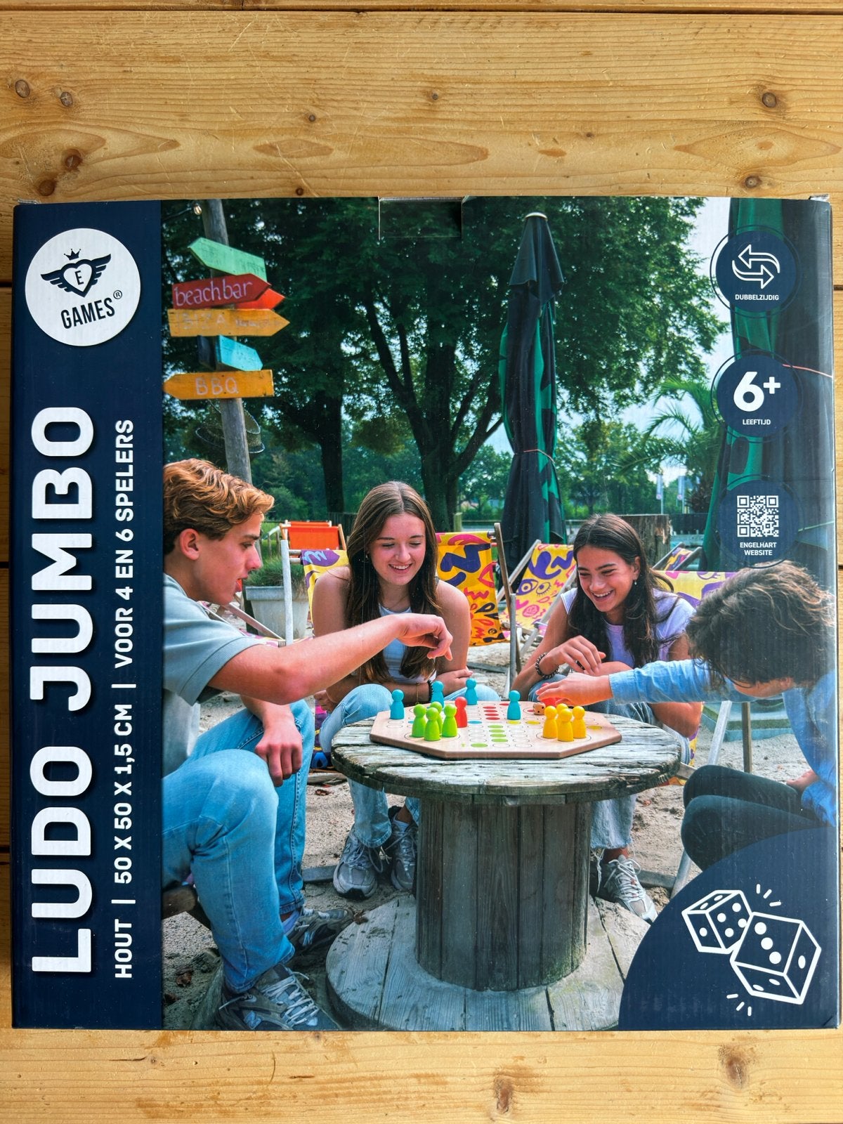 Ludo Jumbo Houten Bordspel - Voor 4 en 6 Spelers, Drie of vier spelers, Ophalen of Verzenden, Nieuw