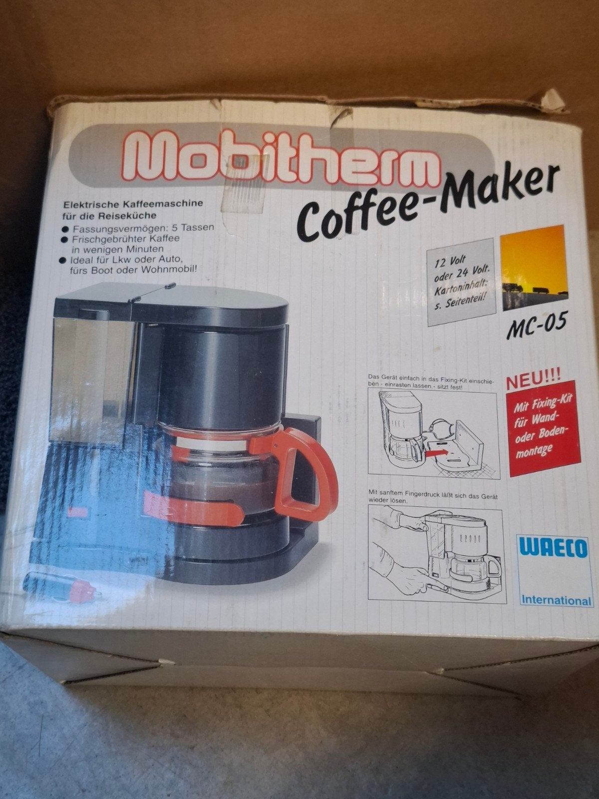 Mobitherm Coffee-Maker MC-05-24 (24 Volt) - Nieuw in doos, Afneembaar waterreservoir, Gemalen koffie, Ophalen of Verzenden, 2 tot 4 kopjes