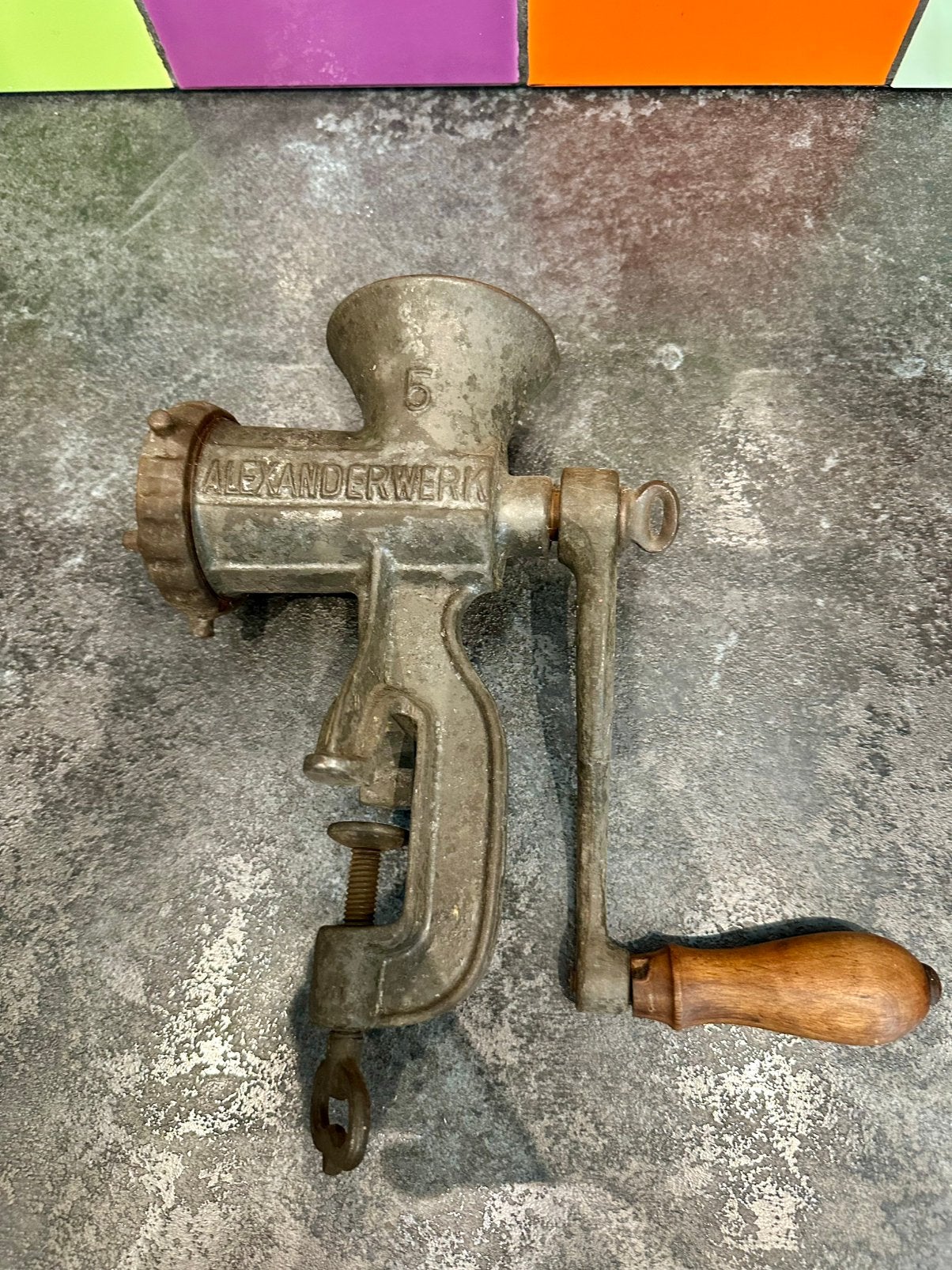 Schuuropruiming! Antieke vleesmolen Alexanderwerk Remscheid, Antiek en Kunst, Ophalen of Verzenden