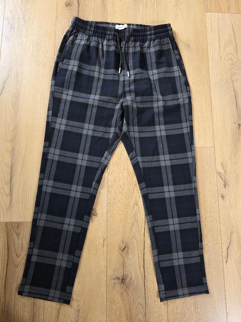 Only & Sons pantalon broek grijs blauw zwart ruit heren M, Kleding | Heren, Broeken en Pantalons, Maat 48/50 (M), Nieuw, Ophalen of Verzenden