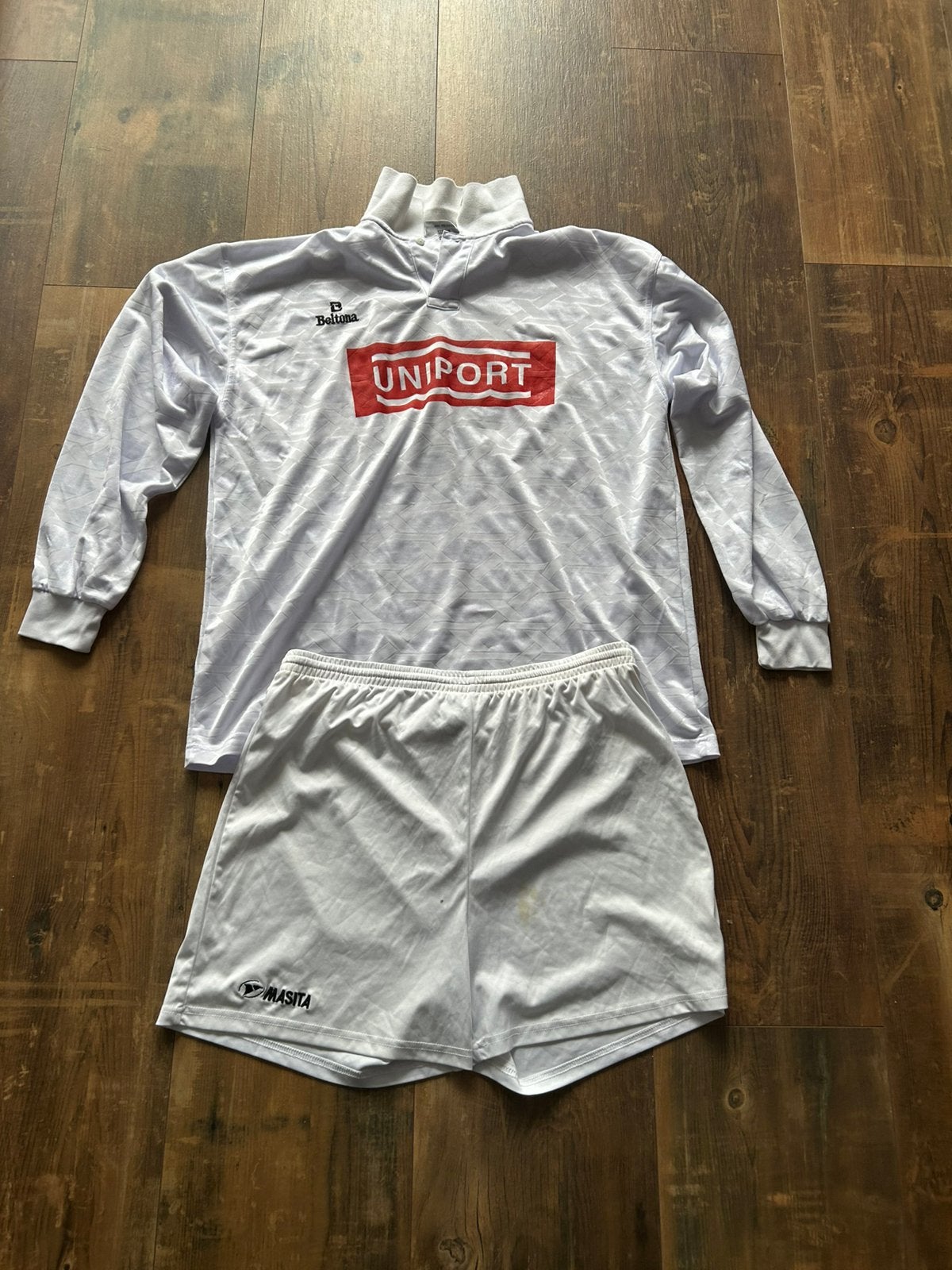 Compleet wedstrijd tenue voor divere sporten wit, Groter dan maat XL, Ophalen of Verzenden, Gebruikt, Set