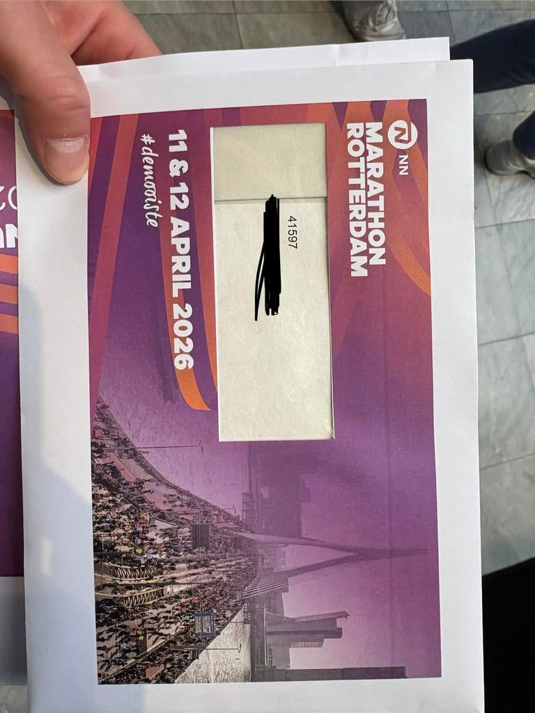 Ticket 1/4 10k Rotterdam marathon, Ophalen, Zo goed als nieuw