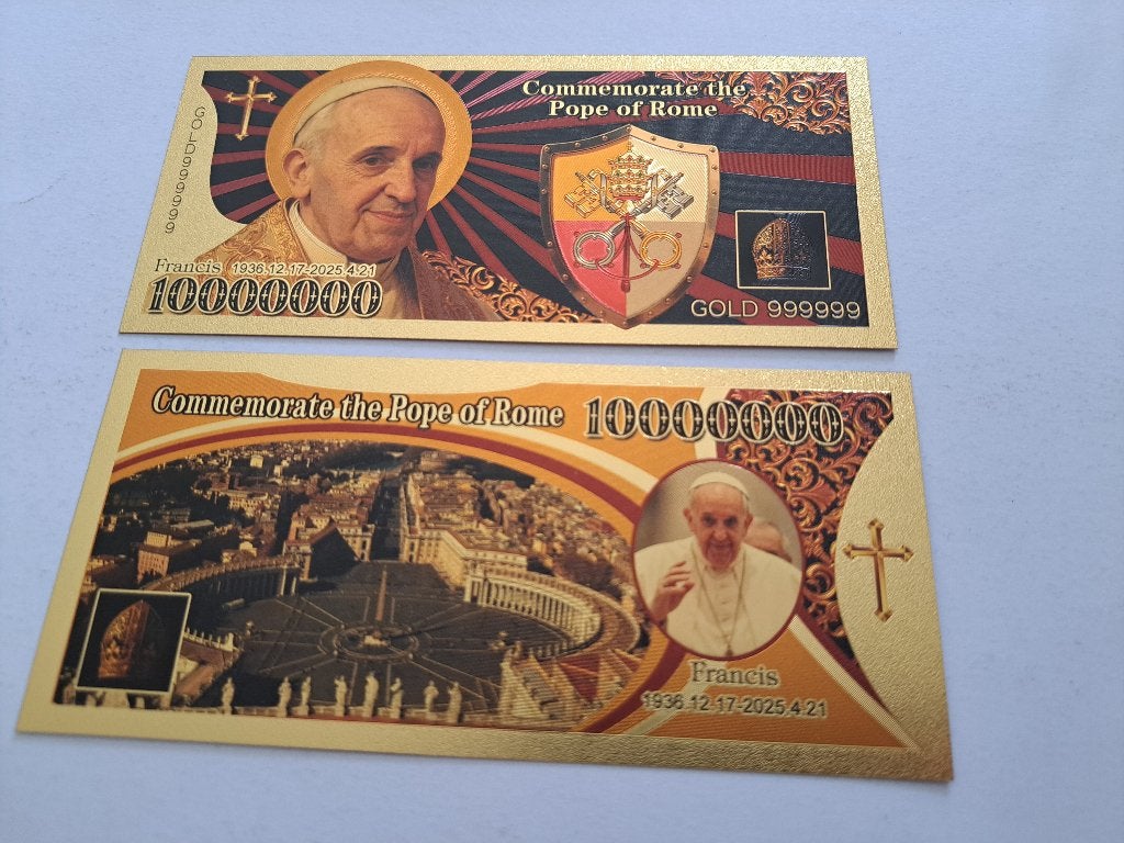 GOUDFOLIE BILJET - PAUS FRANCISKUS -PAUS VAN ROME, Verzenden, Nieuw