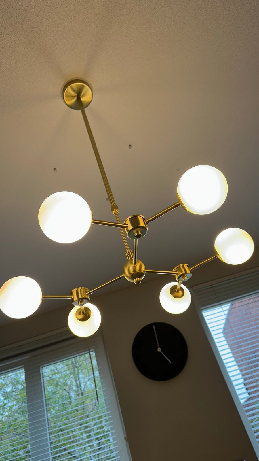 Westwing Aurelia Hanglamp met 6 glazen bollen, Ophalen, Modern Classic, G9, Glas