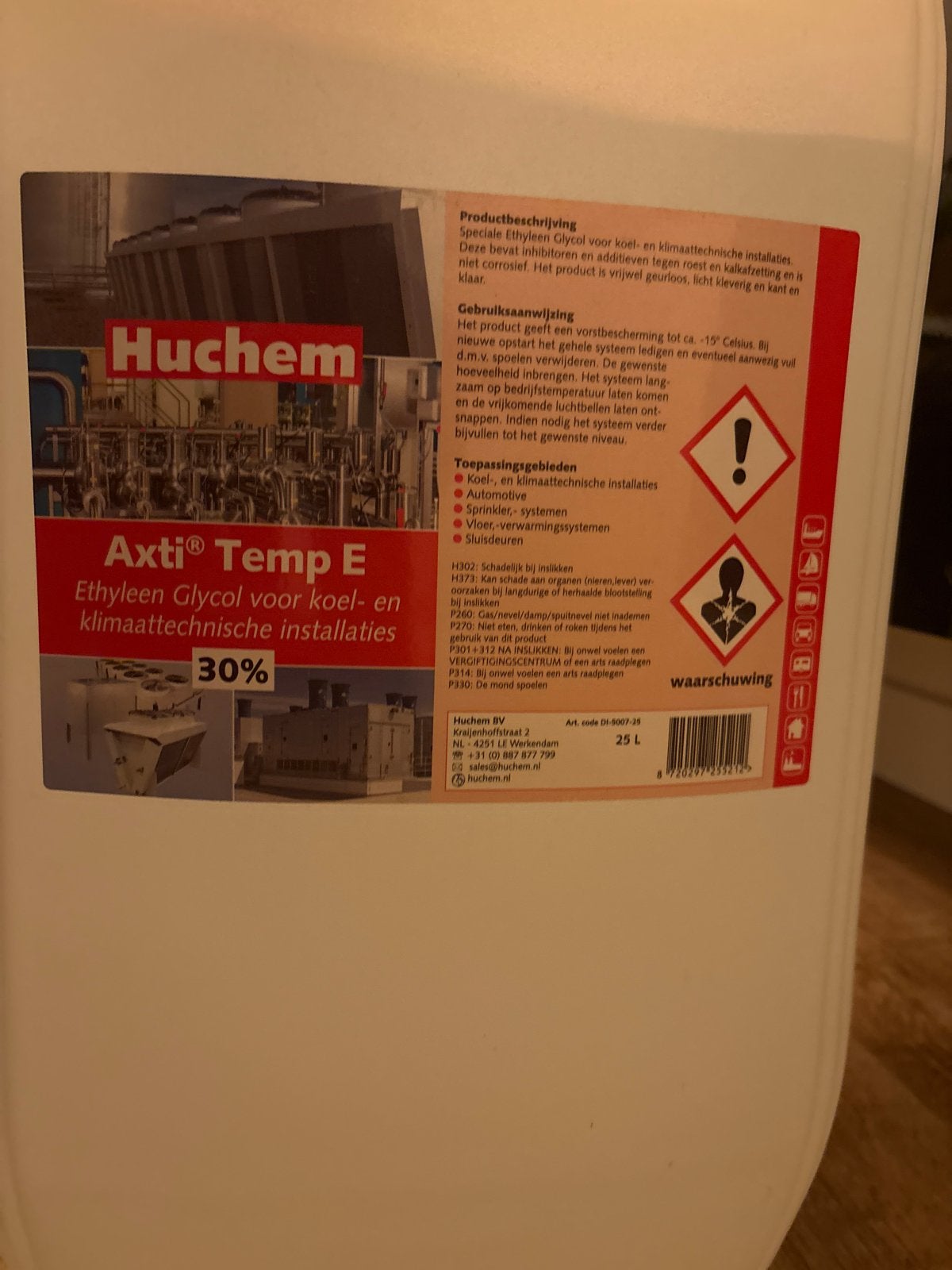 Huchem Axti Temp E Ethyleen Glycol 25L 30%, Ophalen, Nieuw