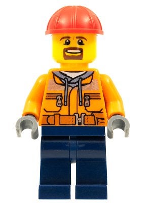 LEGO Train trn242 Forklift Driver - Male, Orange Safety, Overige thema's, Lego, Nieuw, Ophalen of Verzenden