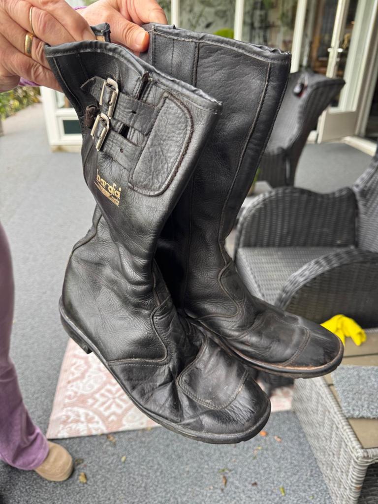 Leren motorpak (jas, broek) en laarzen - MQP - Maat 58/42, Ophalen, Tweedehands, Heren, Jas | leer
