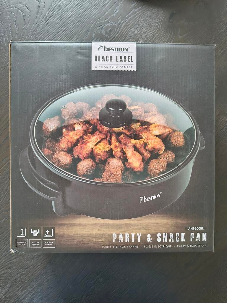 Bestron Black Label Party & Snack Pan AHP300BL, Ophalen, Nieuw