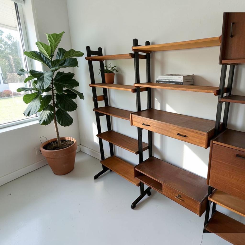 Vintage modulaire Wandsysteem Simpla Lux | teak | jaren 60, Ophalen, 250 tot 300 cm, Simpla lux, Teakhout