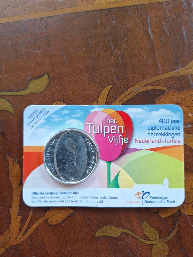 Het Tulpenvijfje 2012 - 400 jaar diplomatieke betrekkingen, Postzegels en Munten, Munten | Nederland, Ophalen of Verzenden