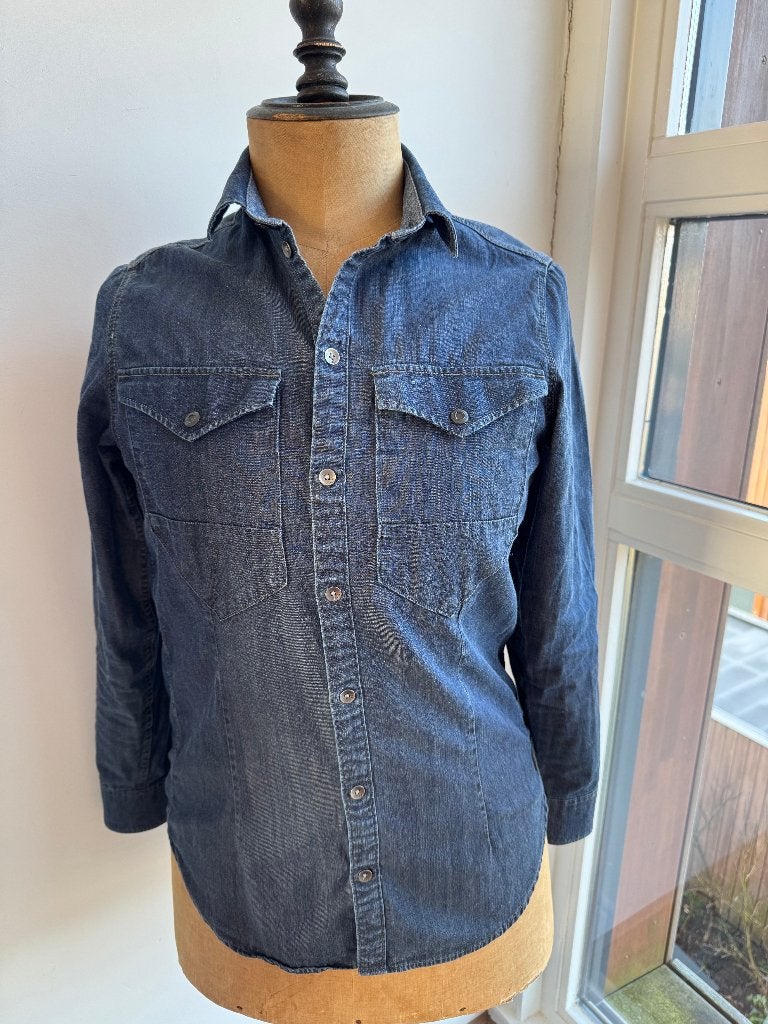 G-star overhemd blouse, maat S, Maat 38/40 (M), Blauw, G star, Ophalen of Verzenden