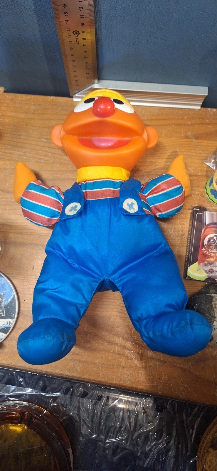 Ernie pop uit 1995 Sesamstraat (21726), Actiefiguur of Pop, ., Ophalen of Verzenden, Zo goed als nieuw