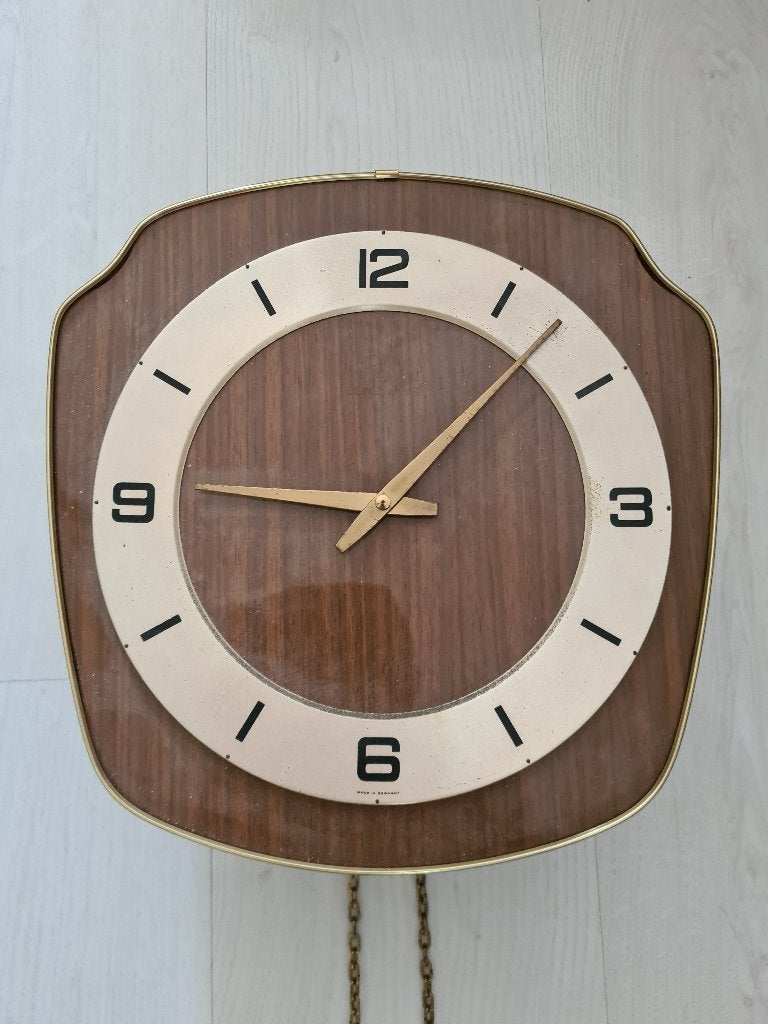Vintage Junghans klok compleet met klepel en gewichten, Ophalen