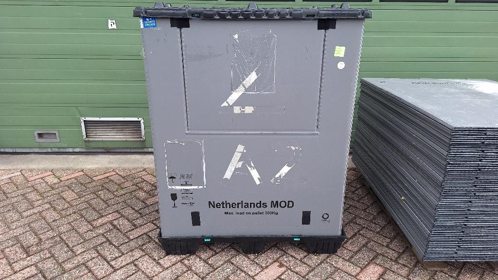opvouwbare verhuisbox palletbak palletbox 100 x120 x 154 cm, Ophalen, Gebruikt, Kunststof, Grijs