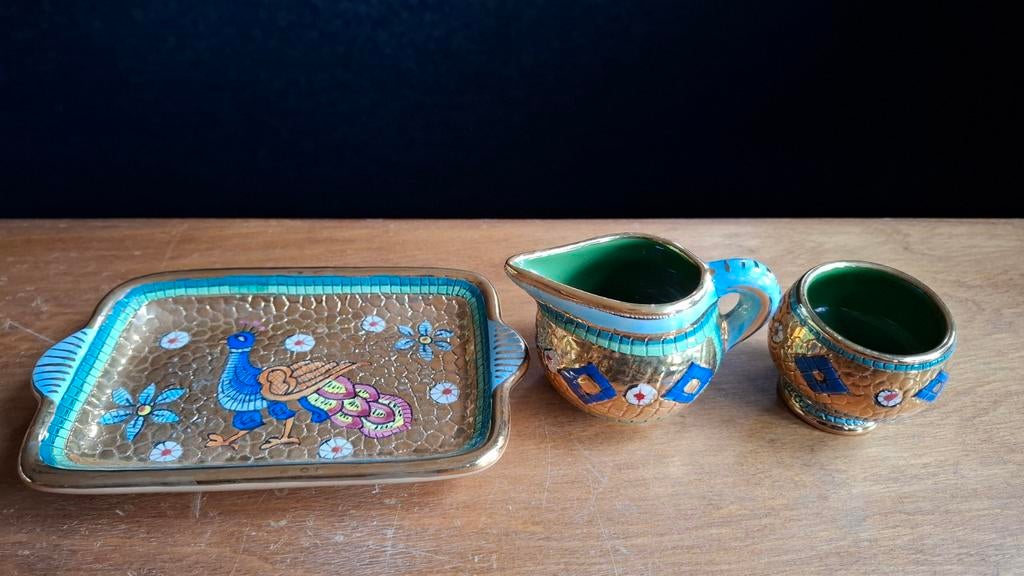 set ceramische d'arte Mario Sambuco porselein Italië, Ophalen of Verzenden, Nieuw, Kop en/of schotel
