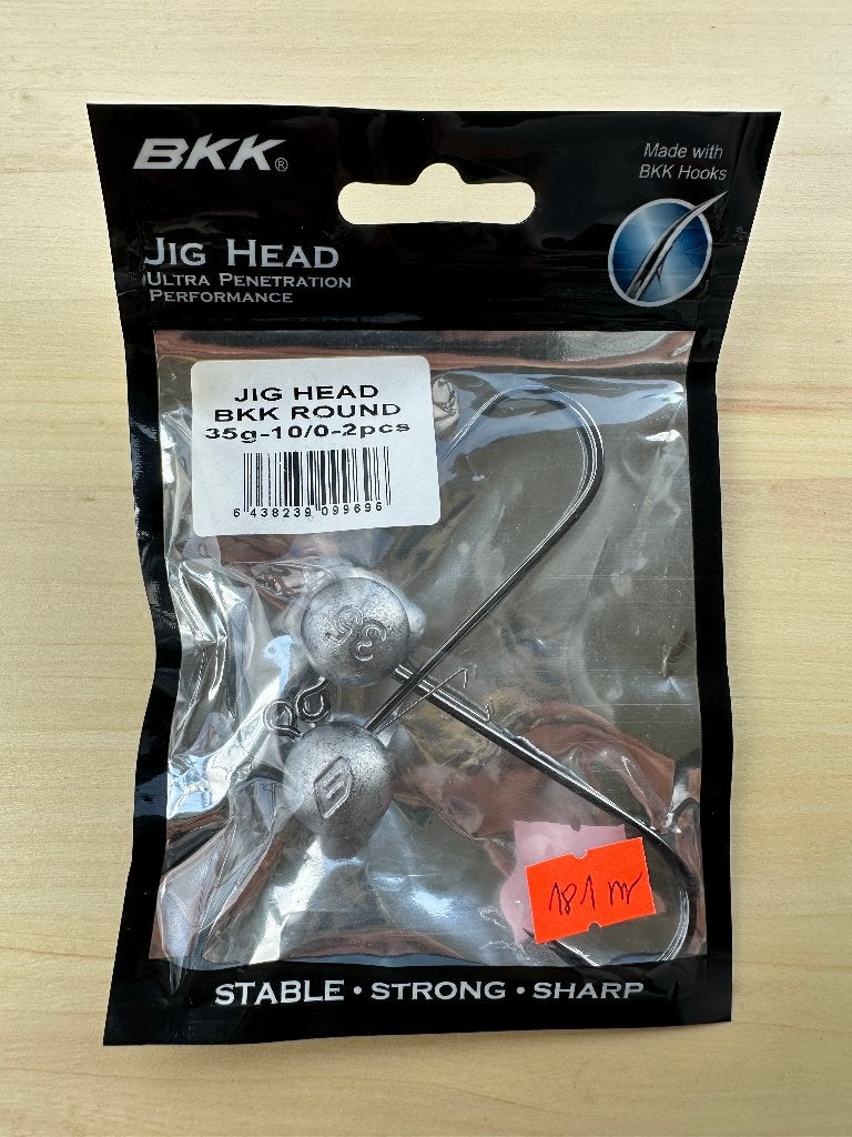 BKK Round Jig Head 35g 10/0 – 2 stuks Nieuw.  (181), Ophalen of Verzenden, Nieuw, Haak