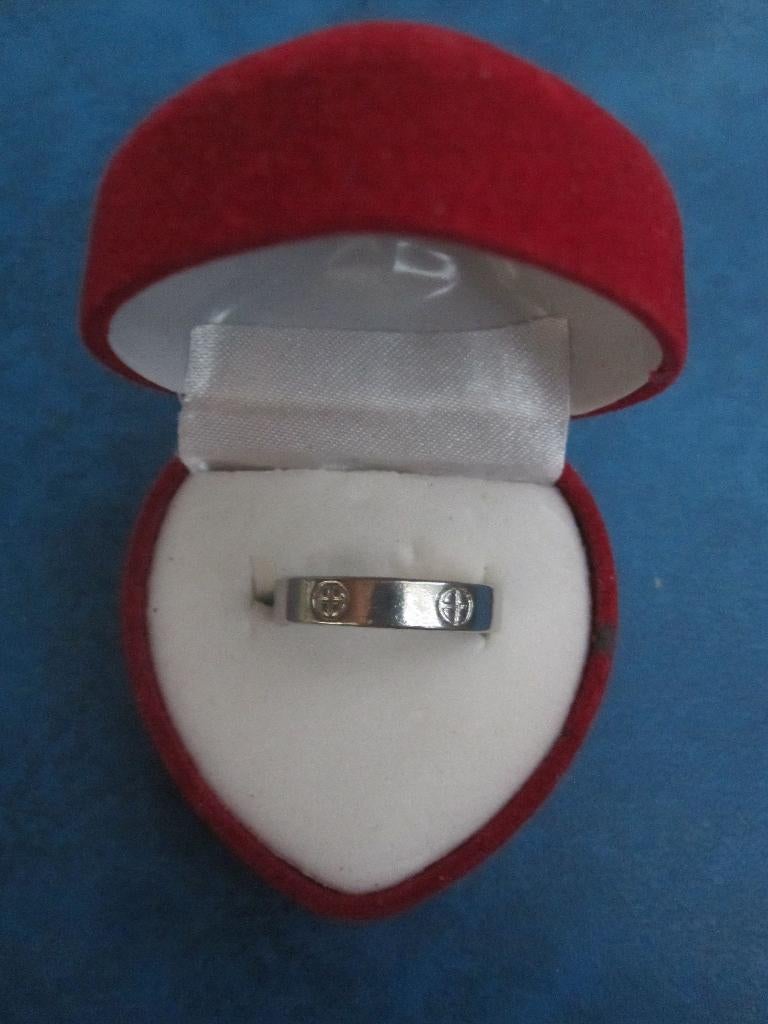 Ring - zilverkleurig - tempeliers kruis (NIEUW), IJzer of Staal, Nieuw, Ophalen of Verzenden, Kleiner dan 17