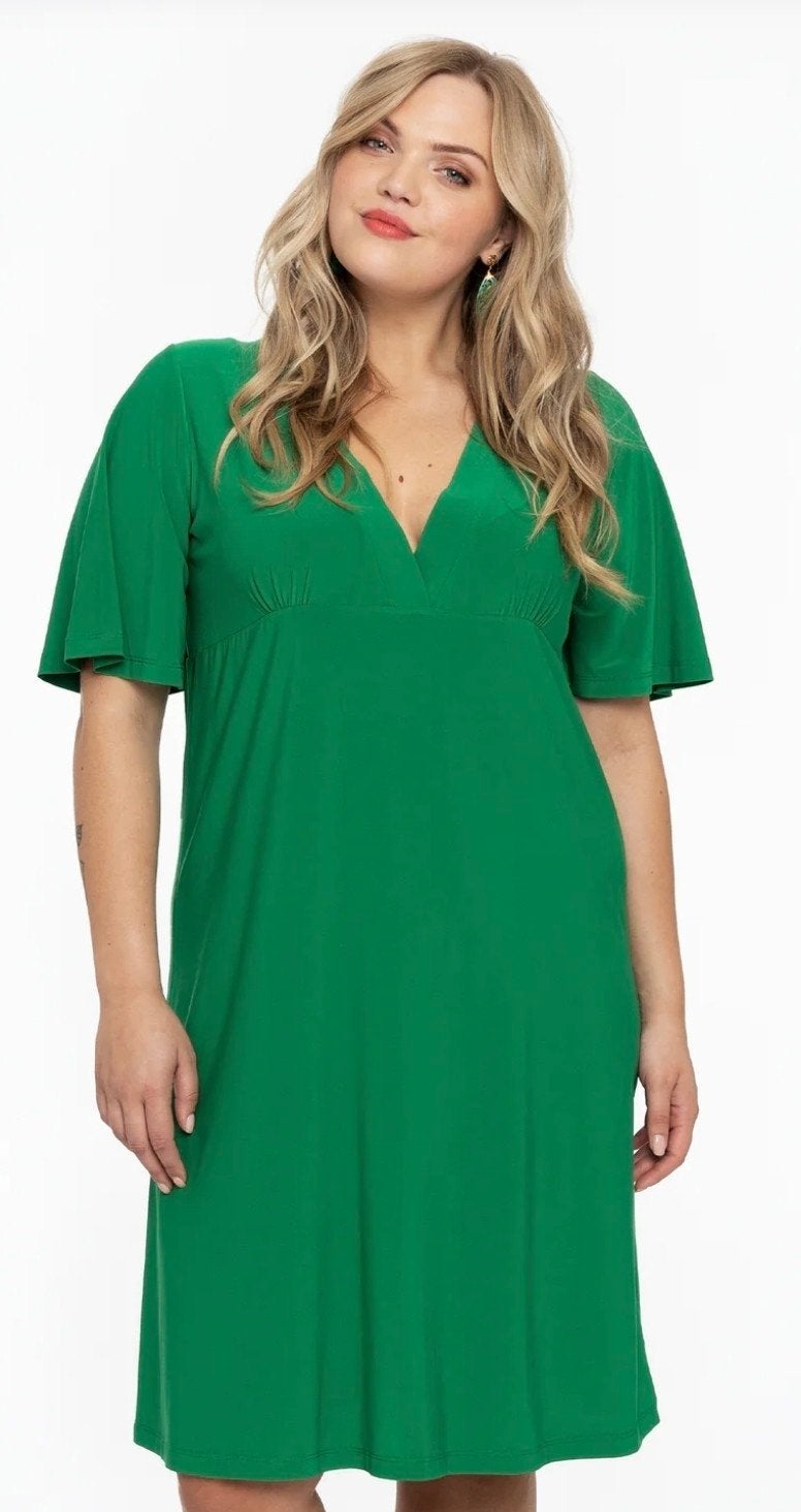 Yoek Groene Jurk Maat 50-52, Kleding | Dames, Yoek, Jurk, Ophalen of Verzenden, Zo goed als nieuw
