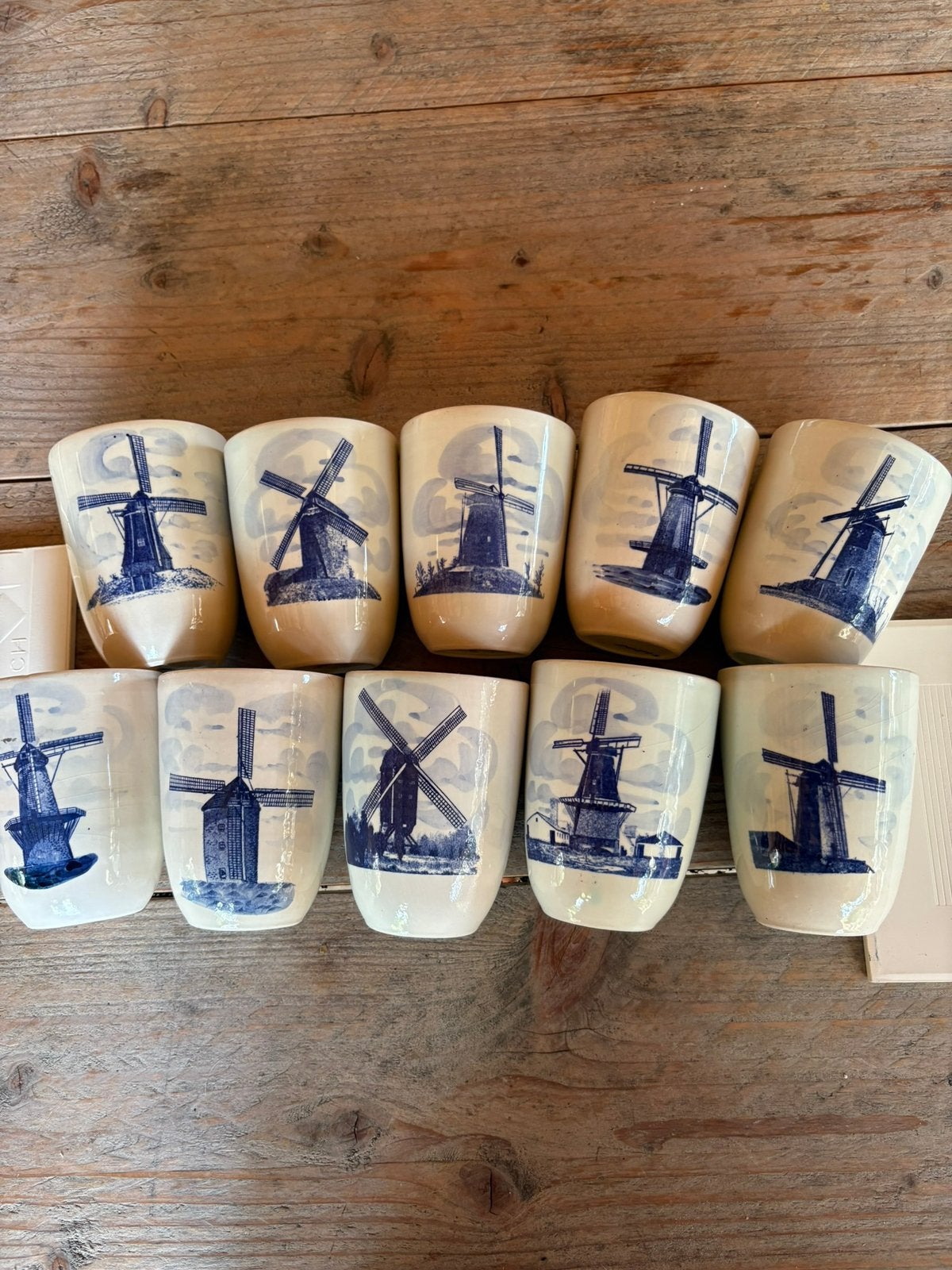 Delfts blauwe mokken, molens uit de Achterhoek, Antiek en Kunst, Ophalen of Verzenden