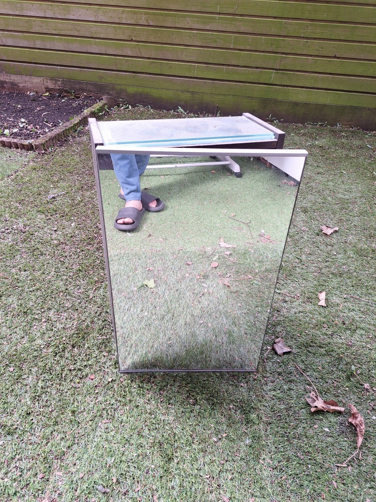 Spiegelkastje met glazen plankjes, Ophalen, Minder dan 50 cm, Gebruikt, 100 tot 150 cm