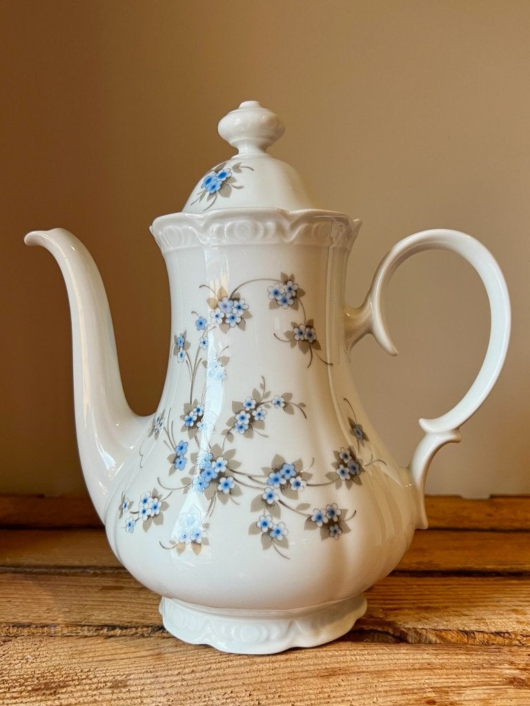 Retro koffiekan of theepot Mitterteich blauwe bloemetjes, Verzenden