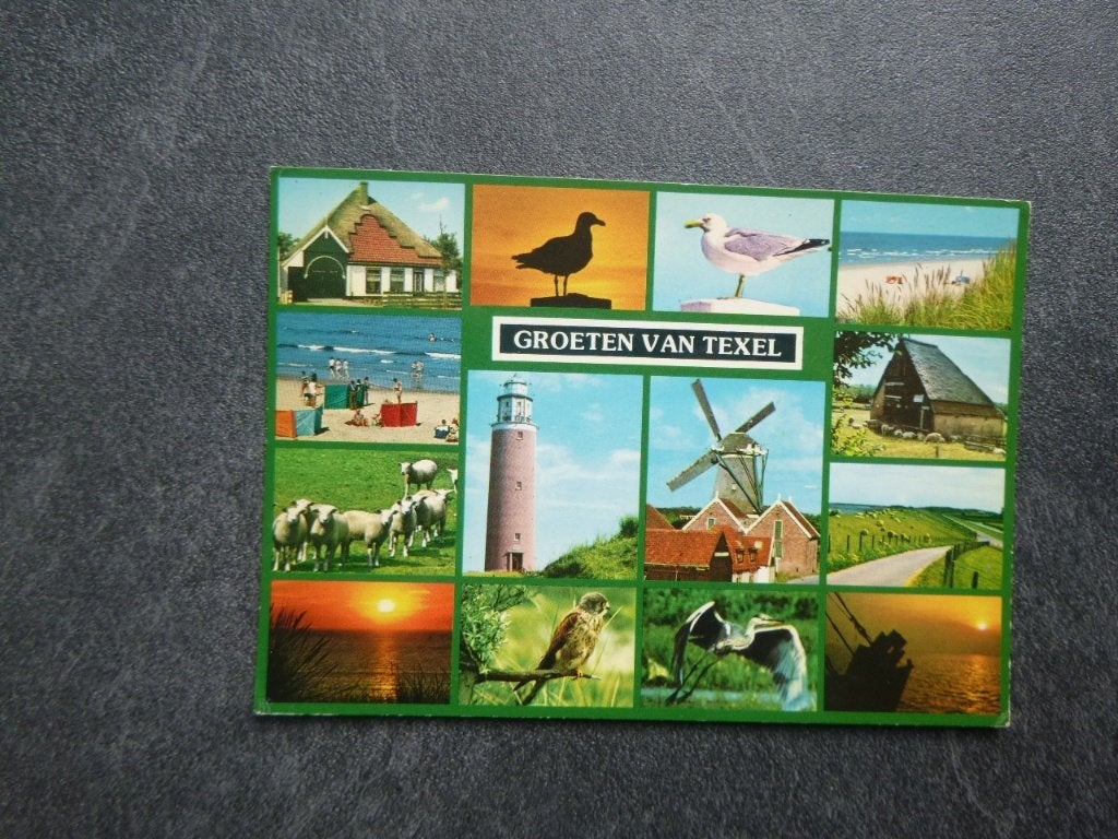 groeten van Texel, vuurtoren/molen 1982, Verzenden, 1980 tot heden, Gelopen, Waddeneilanden