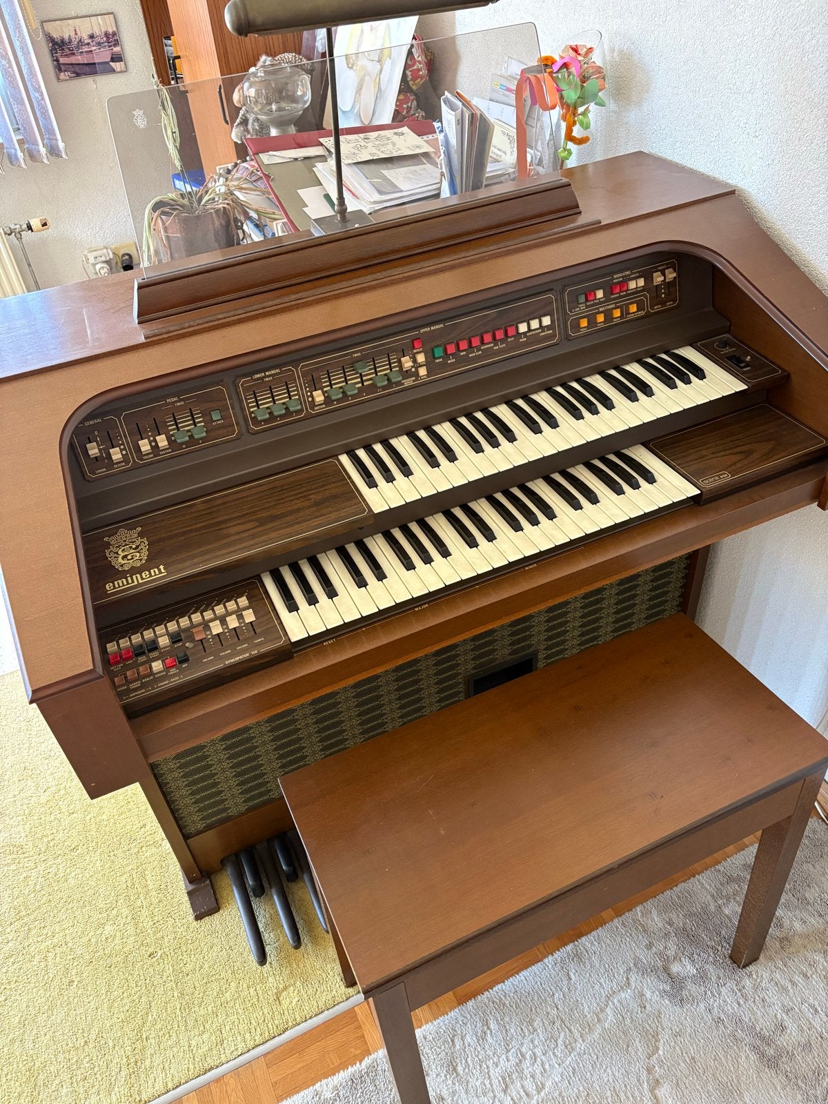 Eminent Solina N 150 Orgel met 2 klavieren en bankje, Ophalen, Gebruikt, 2 klavieren, Orgel