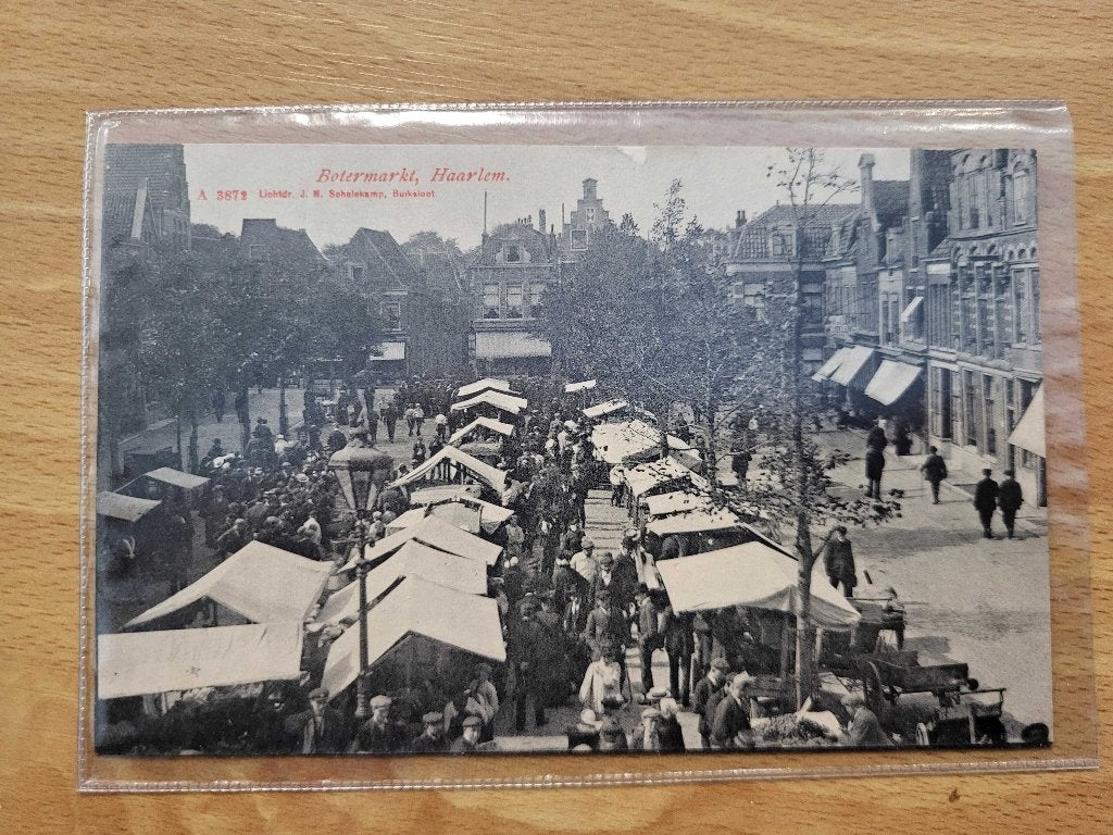 ansicht BOTERMARKT Haarlem PRACHTKAART, Ophalen of Verzenden, Voor 1920, Noord-Holland