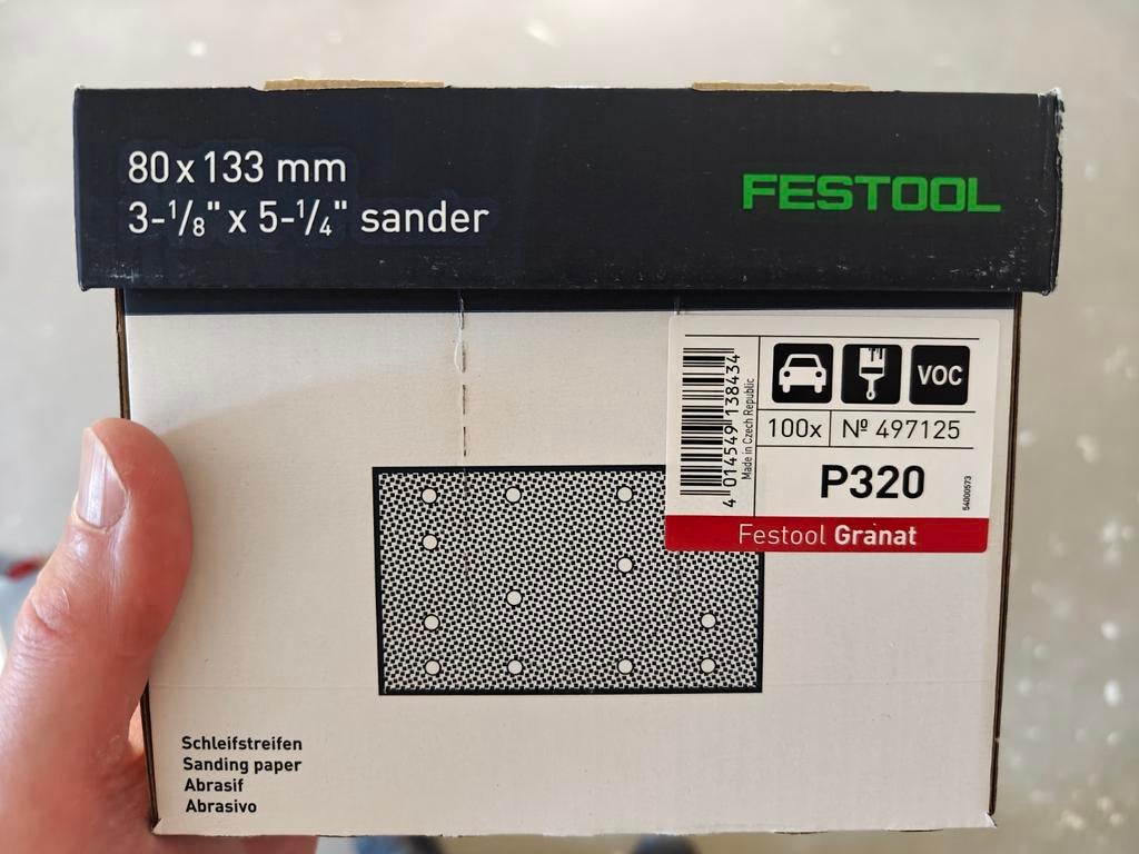 Festool Granat schuurpapier P320 80x133 mm (90 stuks), Ophalen of Verzenden, Nieuw, Minder dan 600 watt, Overige typen