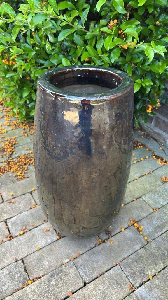 Zware tuin bloempot, Ophalen, Steen, Rond, Zo goed als nieuw