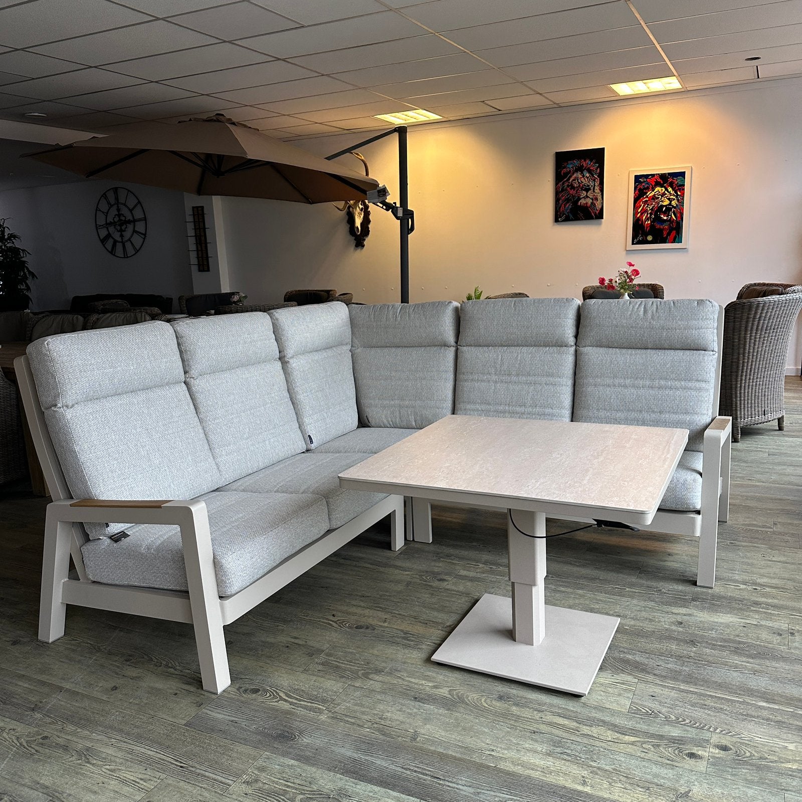 LIFE Luxe Hoek Loungeset / Tuinset – Verstelbare Tafel!, Zenq, ., Aluminium, Ophalen of Verzenden