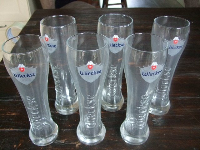 Wieckse Witte bier glazen set (nr.1) 6-delig, Ophalen of Verzenden, Nieuw, Glas of Glazen, Overige merken