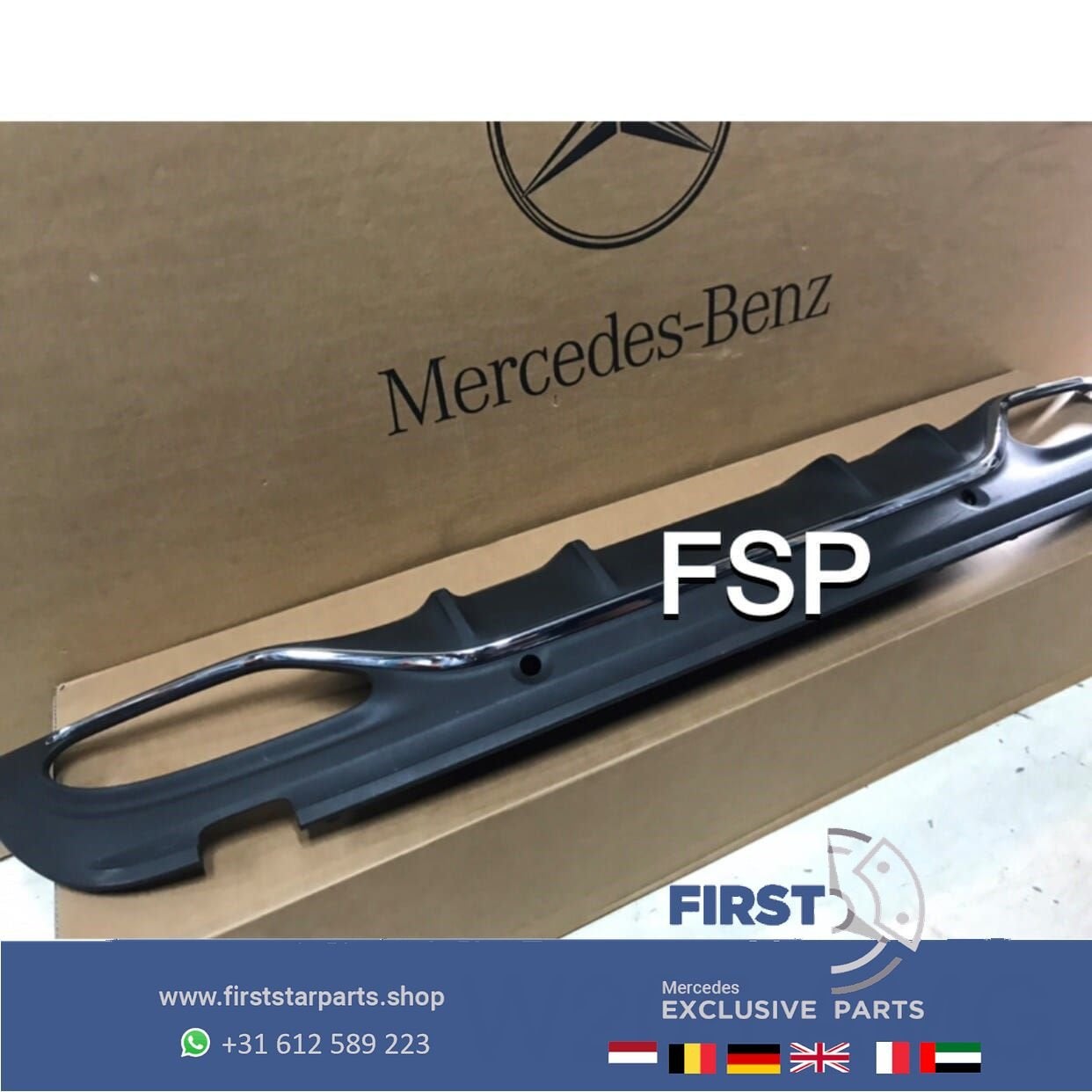 W205 AMG Line Diffuser C43 Mercedes C Klasse achterbumper sp, Auto-onderdelen, Gebruikt, -, Ophalen of Verzenden, -