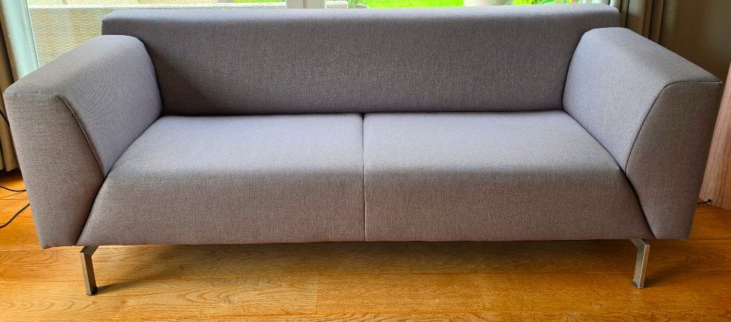 Prachtige bank Rolf Benz 3 zits stof taupe, Ophalen, Strak modern design Rolf Benz, 150 tot 200 cm, Driepersoons