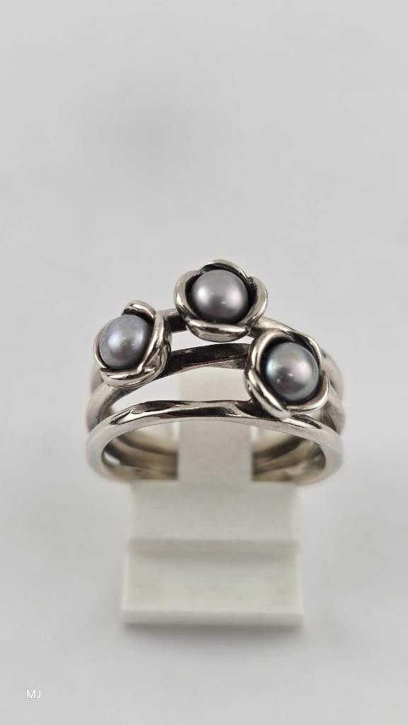 Zilveren Pandora damesring                               Z12, ., Ophalen of Verzenden, Grijs, Dame