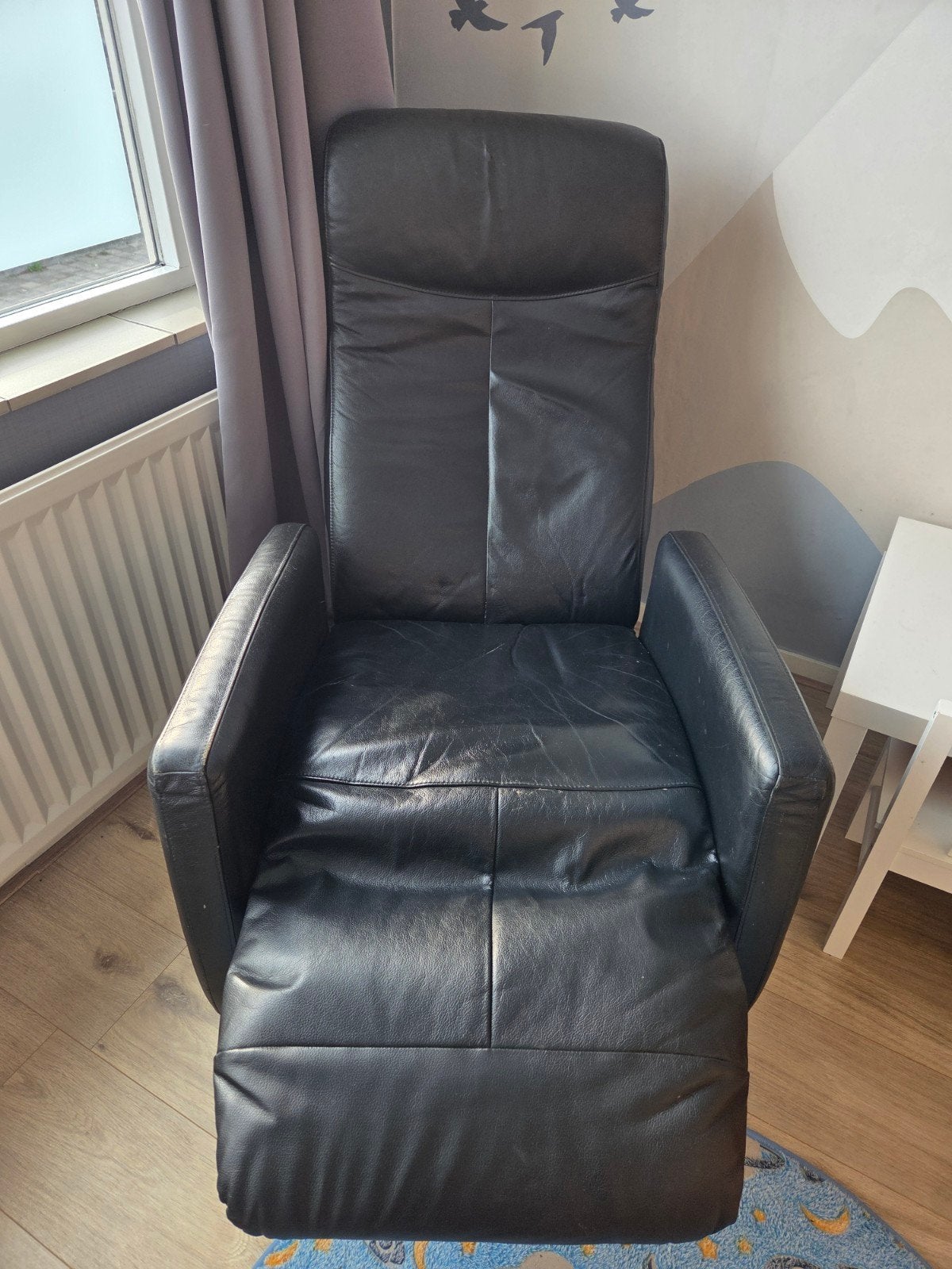 Leren relaxfauteuil - Zwart, Ophalen, Gebruikt, Zwart, Leer
