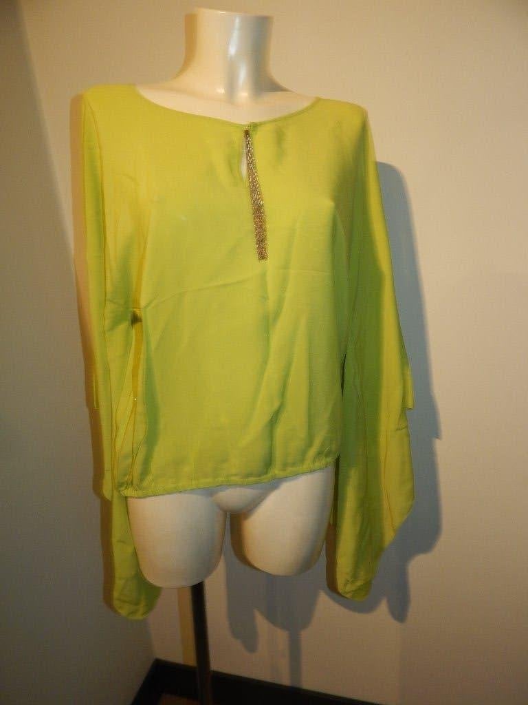 Marccain lime top wijde mouwen gouden klos hanger N4/40, Maat 38/40 (M), Overige kleuren, Verzenden, Zo goed als nieuw