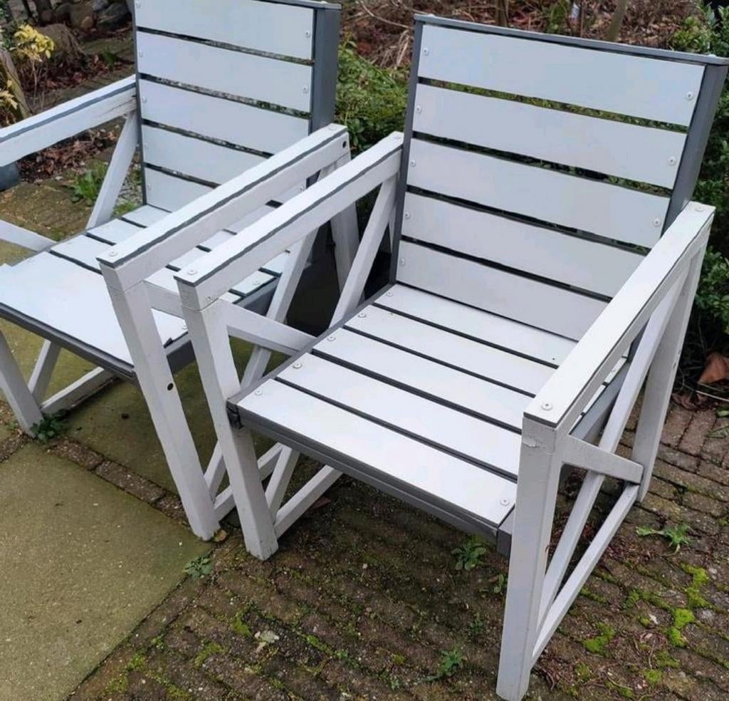 Twee tuinstoelen (DIY project, reparatie nodig), Ophalen, Gebruikt