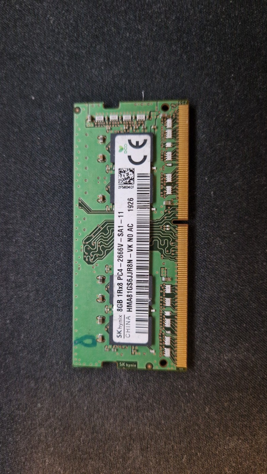 SK Hynix 8GB 1Rx8 PC4-2666V Laptop RAM, Gebruikt, DDR4, 8 GB, Ophalen of Verzenden
