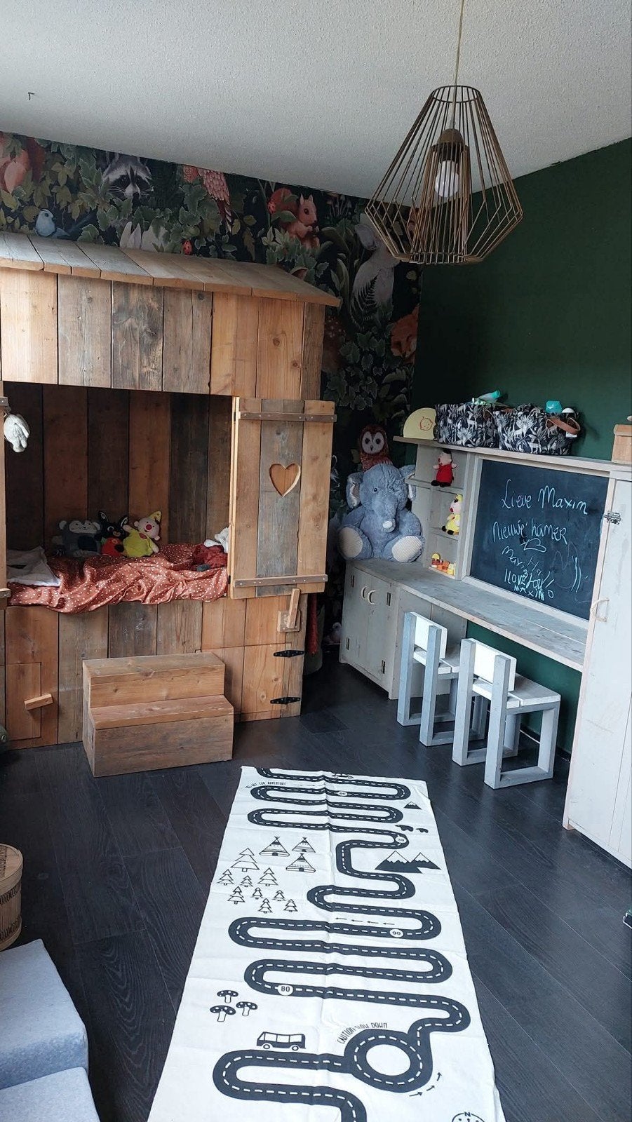 huisjesbed bedstee steigerhout, Kinderen en Baby's, Kinderkamer | Bedden, Ophalen, Gebruikt