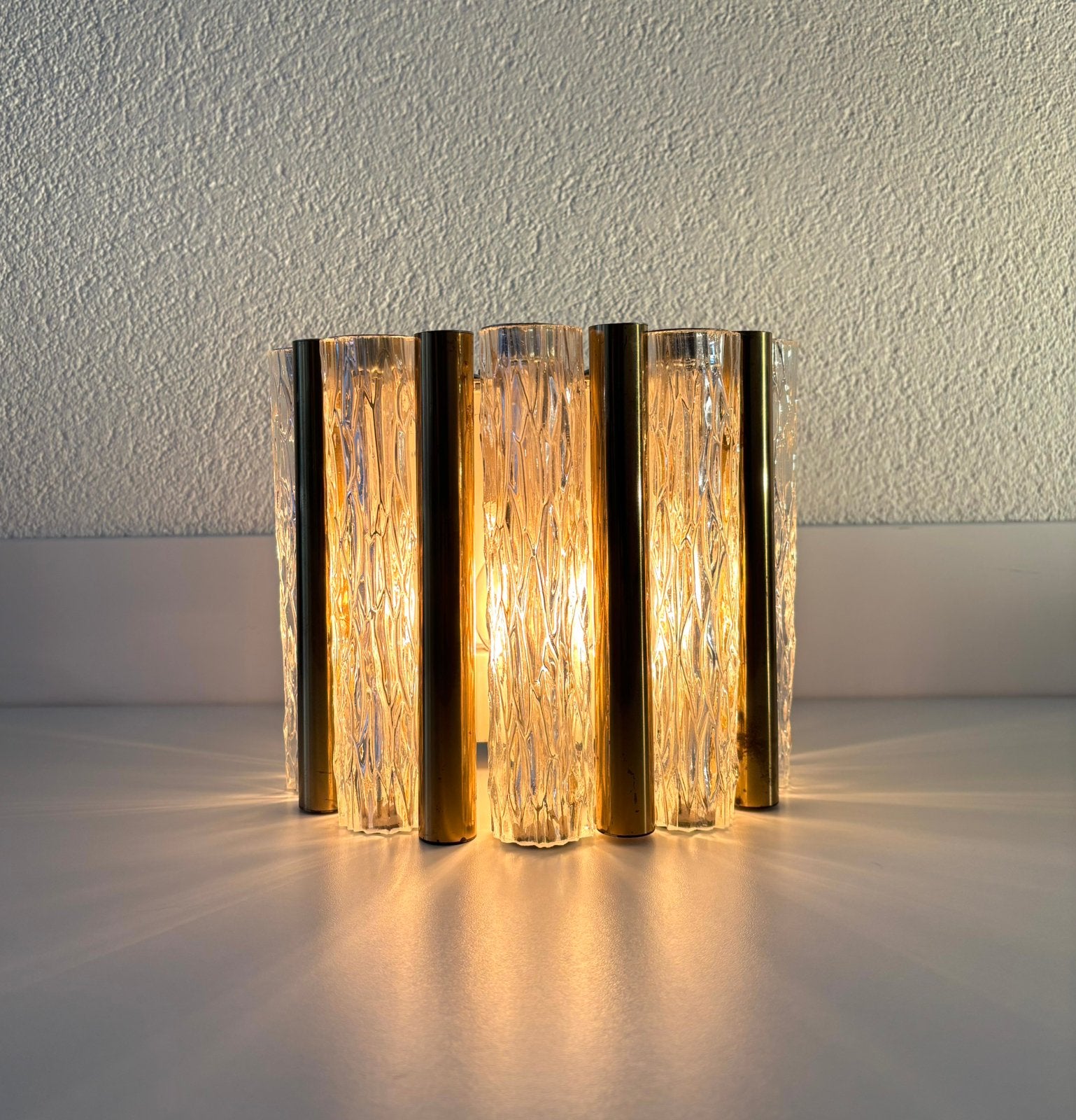 Vintage Doria Leuchten wandlamp 70’s, Doria Leuchten, Ophalen of Verzenden, Zo goed als nieuw, Glas