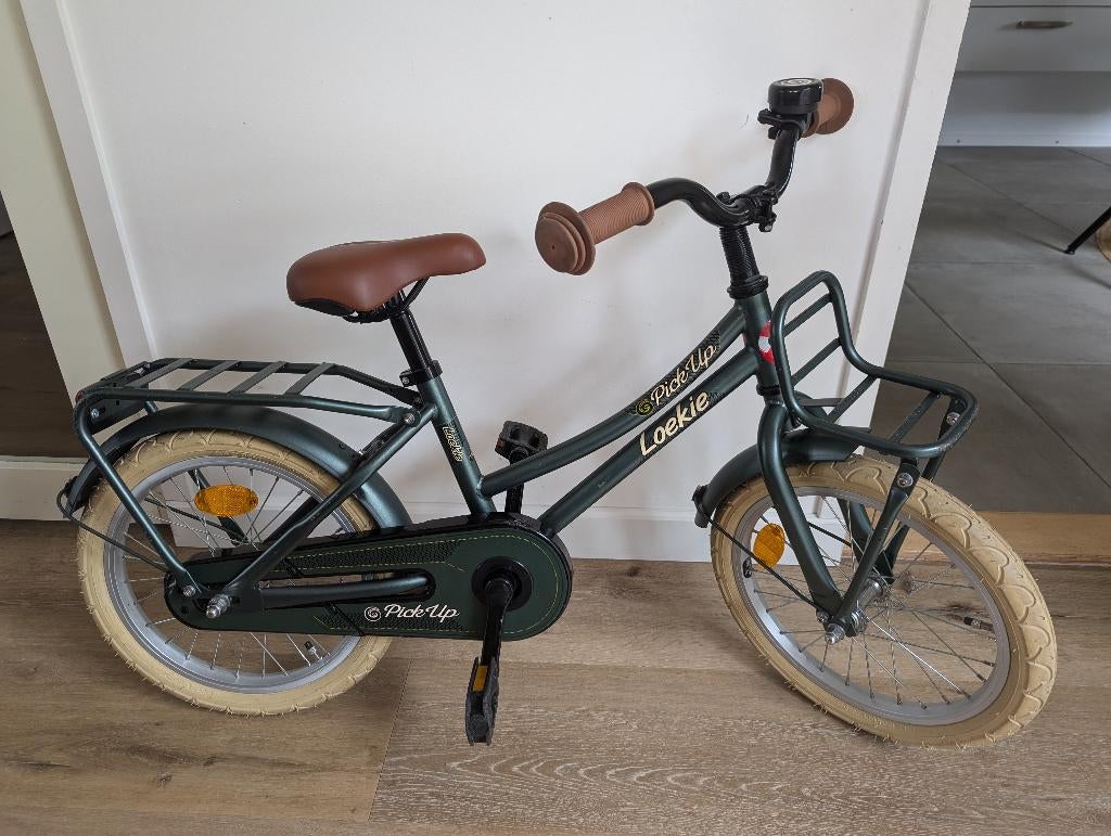 LOEKIE-16 inch-Pick up- army Green incl. zijwieltjes, Fietsen en Brommers, Ophalen, Terugtraprem, Zijwieltjes, Gebruikt