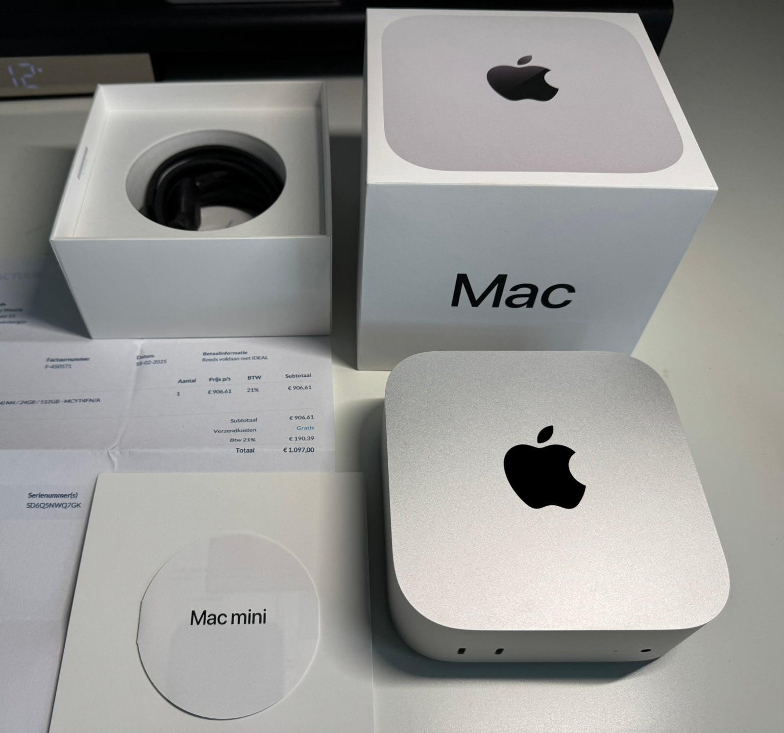 Apple Mac Mini M4 / 24gb memory / 512gb SSD, Computers en Software, SSD, Ophalen of Verzenden, Zo goed als nieuw, Mac Mini