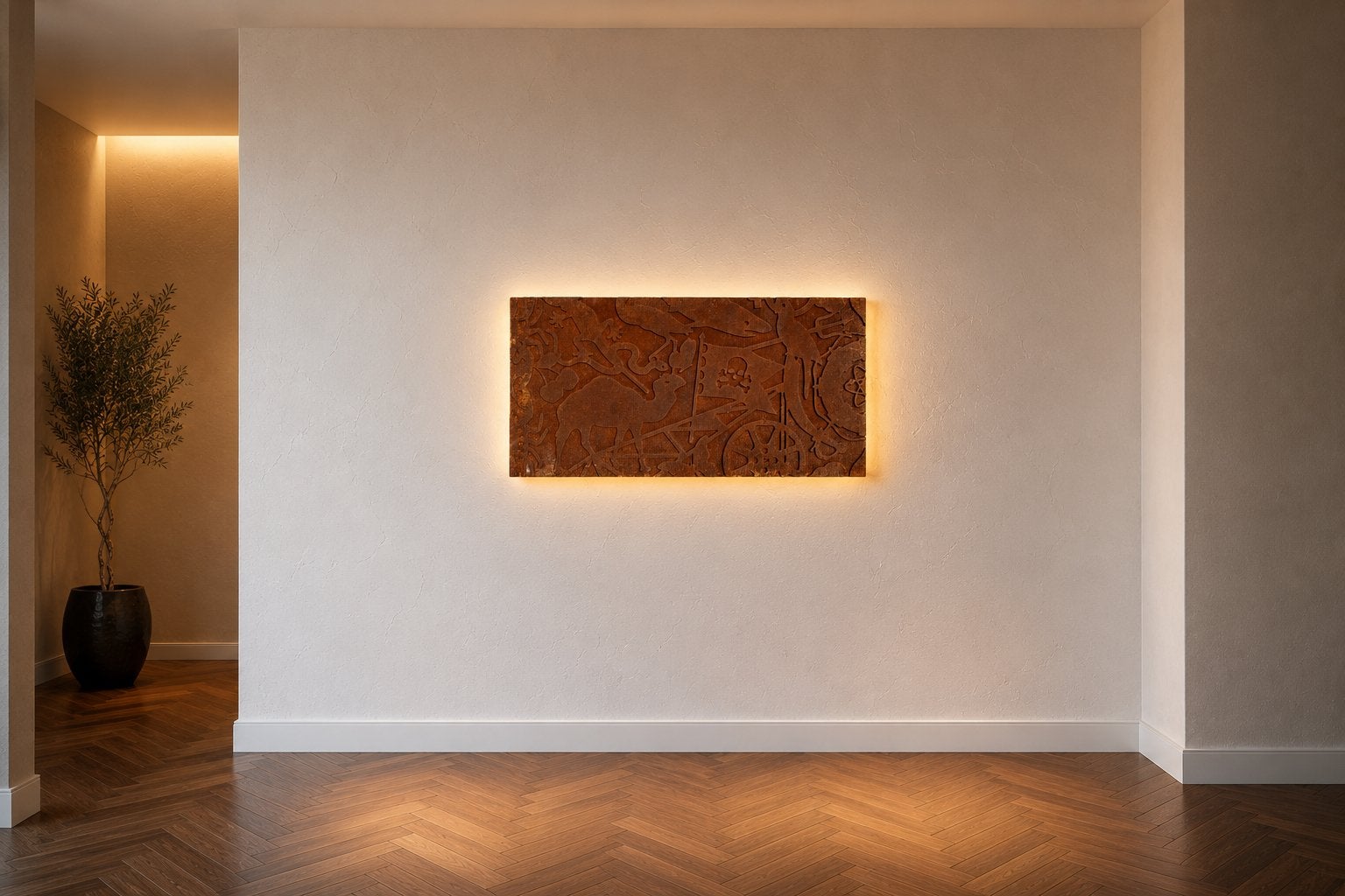 Gietijzeren paneel, als in gebruik bij Kraton 230, 45 x 90, Ophalen, Metaal, Wandsculptuur, Industrieel