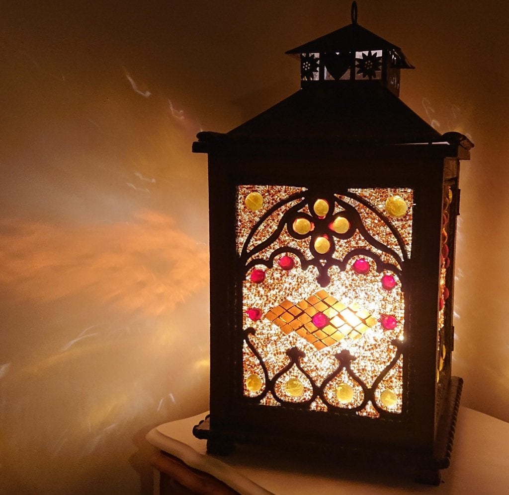 Diverse Oosterse tafellamp lamp Arabisch Turks glasmozaiek, Overige typen, Ophalen of Verzenden, Glas, Handgemaakt