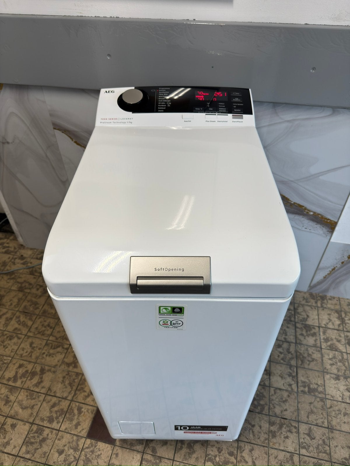 AEG 7000 Serie Bovenlader Wasmachine A++ 7kg - 40cm breed, Ophalen, Gebruikt, Bovenlader, Energieklasse A of zuiniger
