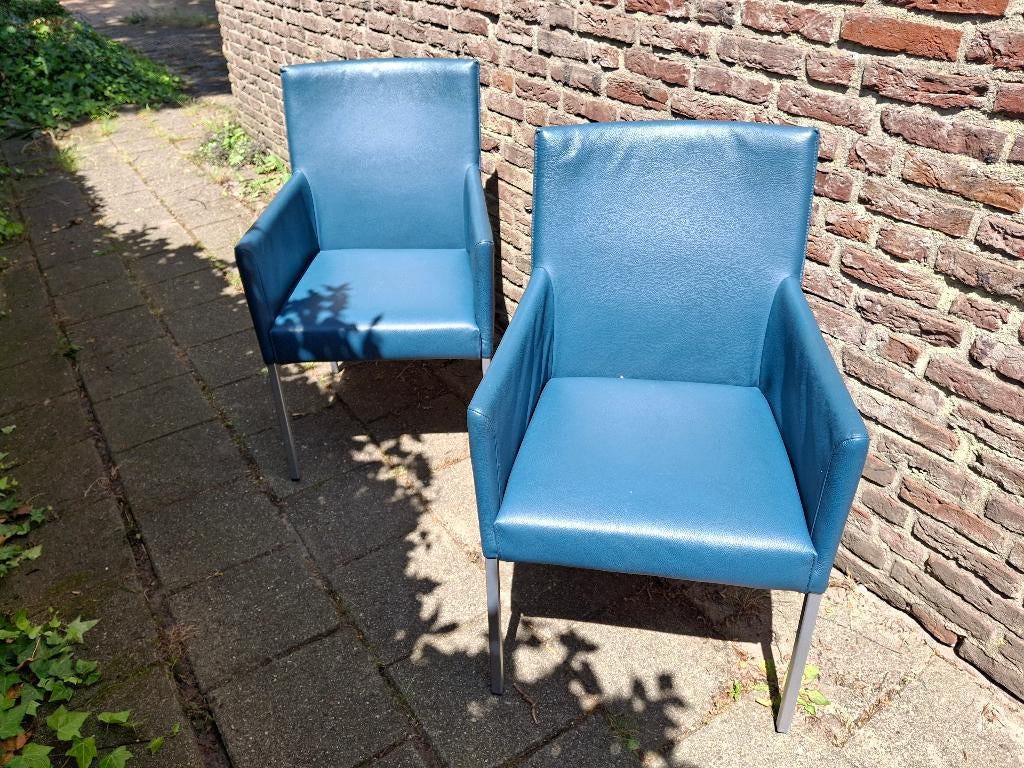 Retro vintage Rolf Benz fauteuils, Huis en Inrichting, Fauteuils, Gebruikt, Ophalen of Verzenden, 50 tot 75 cm, Leer