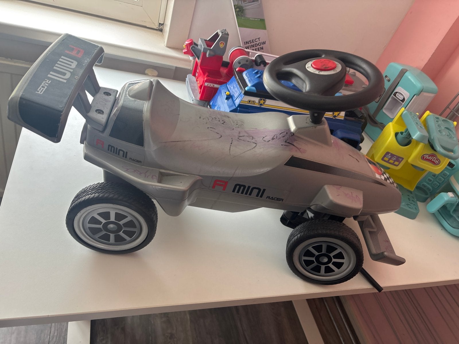 Mini Racer Loopauto - Grijs, Ophalen of Verzenden, Gebruikt, Loopvoertuig