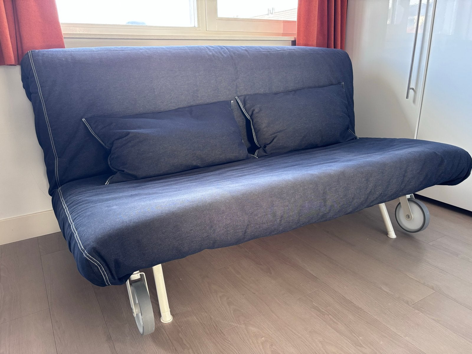 IKEA Slaapbank Denim - Compact en Comfortabel, Ophalen, Gebruikt, Tweepersoons, Blauw